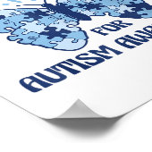 Ich trage Blau für Autismus Aufklärung Monat Schme Poster (Ecke)