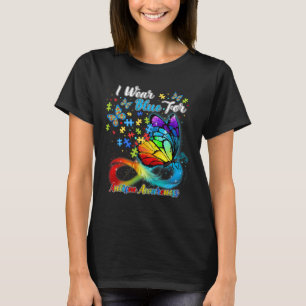 Ich trage Blau für Autismus Aufklärung Monat Schme T-Shirt