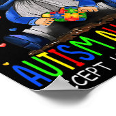 Ich trage Blau für Autismus Bewusstsein akzeptiere Poster (Ecke)