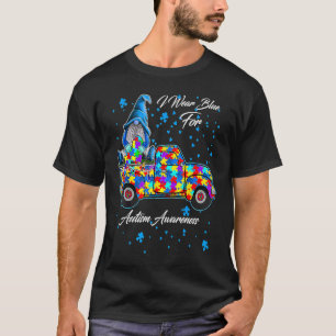 Ich trage Blau für Autismus-Bewusstsein Gnome Herz T-Shirt