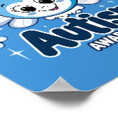 Ich trage blau für Autismus-Bewusstsein Poster (Ecke)
