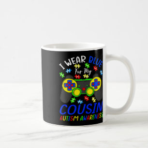 Ich trage Blau für Cousin Kinder Videospiel Autism Kaffeetasse