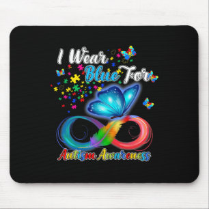 Ich trage Blau für den Monat der Autismusaufklärun Mousepad