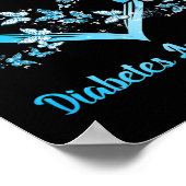 Ich trage Blau für Diabetes, Aufklärung Muttertag Poster (Ecke)