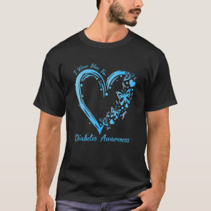 Ich trage Blau für Diabetes Awareness Blue Heart H T-Shirt