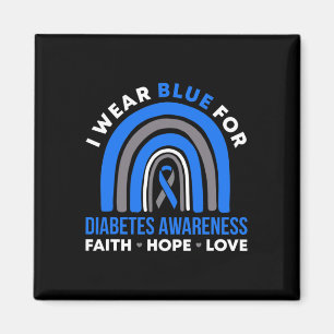 Ich trage Blau für Diabetes Awareness Glaube Hoffn Magnet