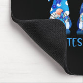 Ich trage Blau für Diabetes Awareness Gnomes Peace Mousepad (Ecke)