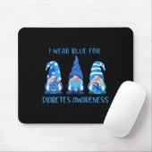 Ich trage Blau für Diabetes Awareness Gnomes Peace Mousepad (Mit Mouse)