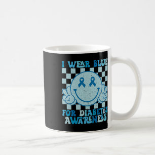 Ich trage Blau für Diabetes Awareness Month Smile Kaffeetasse