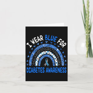 Ich trage Blau für Diabetes Awareness Rainbow Men Karte