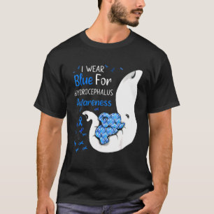 Ich trage Blau für Hydrocephalus Awareness Elephan T-Shirt