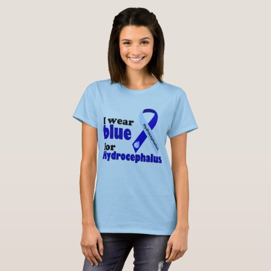 Ich trage Blau für Hydrocephalus T-Shirt (Vorne ganz)