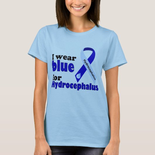 Ich trage Blau für Hydrocephalus T-Shirt (Vorderseite)
