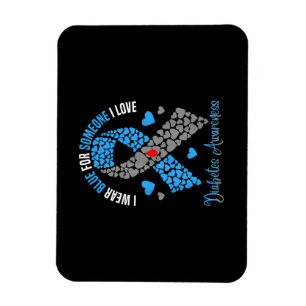 Ich trage Blau für jemanden, den ich liebe Typ-1-D Magnet