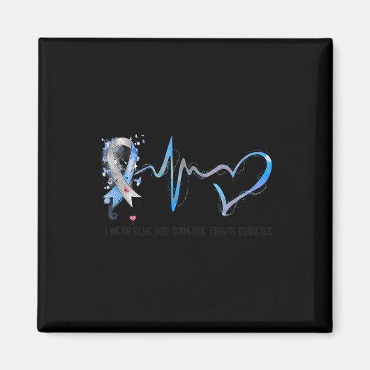 Ich trage Blau für jemanden, der gegen Diabetes is Magnet (Vorne)