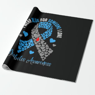 Ich trage Blau für jemanden in der Liebe Typ 1 Dia Geschenkpapier