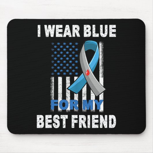 Ich trage Blau für mein bester Freund Diabetes Bew Mousepad (Vorne)