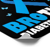 Ich trage Blau für mein Bruder Diabetes Aufklärung Poster (Ecke)