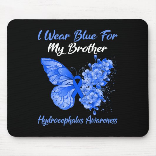 Ich trage Blau für mein Bruder-Hydrocephalus-Bewus Mousepad (Vorne)