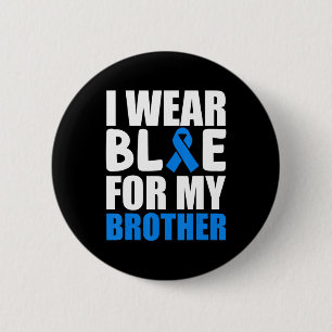 Ich trage Blau für mein Bruder Shirt Autismus Bewu Button