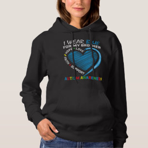 Ich trage Blau für mein Bruderautismus-Bewusstsei Hoodie