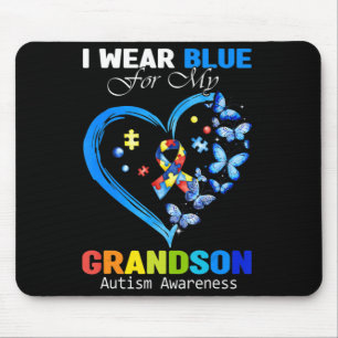 Ich trage Blau für mein Enkel Autismus Bewusstsein Mousepad