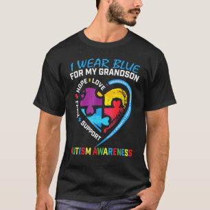 Ich trage Blau für mein Enkelkind Autism Awareness T-Shirt
