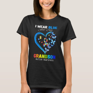 Ich trage Blau für mein Enkelkind Autism Awareness T-Shirt