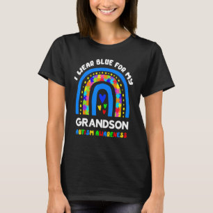 Ich trage Blau für mein Enkelkind Autism Awareness T-Shirt