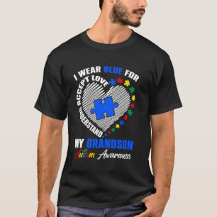 Ich trage Blau für mein Enkelkind Autism Awareness T-Shirt
