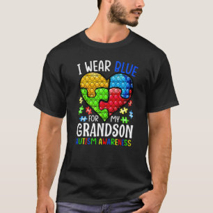 Ich trage Blau für mein Enkelkind Autism Awareness T-Shirt