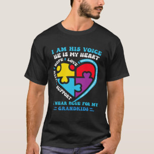 Ich trage Blau für mein Enkelkind Autismus-Bewusst T-Shirt