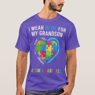 Ich trage Blau für mein Enkelsohn-T-Shirt Oma Opa T-Shirt