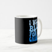 Ich trage Blau für mein Gramimi Blue Ribbon Diabet Kaffeetasse (VorderseiteRechts)