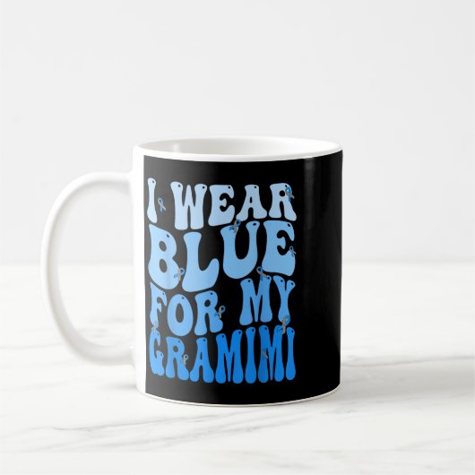 Ich trage Blau für mein Gramimi Blue Ribbon Diabet Kaffeetasse (Links)
