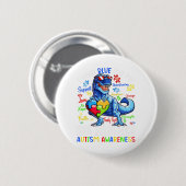 Ich trage Blau für mein großes Bruder-Autismus-Bew Button (Vorne & Hinten)