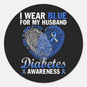 Ich trage Blau für mein Kind Diabetes Awareness Fa Runder Aufkleber