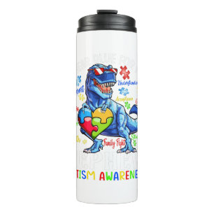 Ich trage Blau für mein Nephew Autismus Bewusstsei Thermosbecher