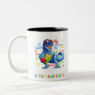 Ich trage Blau für mein Nephew Autismus Bewusstsei Zweifarbige Tasse
