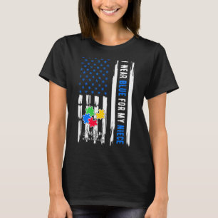 Ich trage Blau für mein Nichte Autismus Bewusstsei T-Shirt