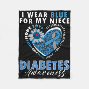 Ich trage Blau für mein Nichte Typ 1 Diabetes Fleecedecke