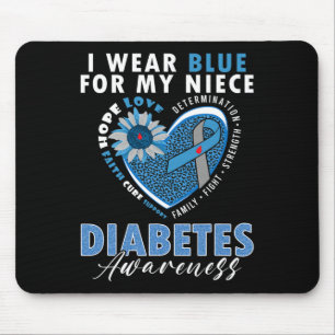 Ich trage Blau für mein Nichte Typ 1 Diabetes Mousepad