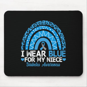 Ich trage Blau für mein Nichte Typ 1 Diabetes Mousepad