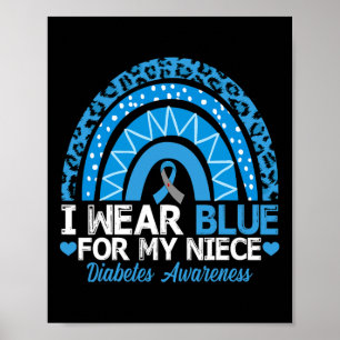 Ich trage Blau für mein Nichte Typ 1 Diabetes Poster