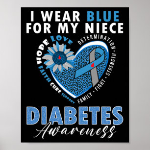 Ich trage Blau für mein Nichte Typ 1 Diabetes Poster