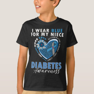 Ich trage Blau für mein Nichte Typ 1 Diabetes T-Shirt