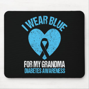 Ich trage Blau für mein Oma Diabetes Awareness Gra Mousepad