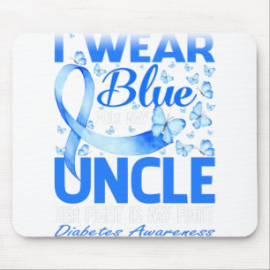 Ich trage Blau für mein Onkeldiabetes-Bewusstsein Mousepad
