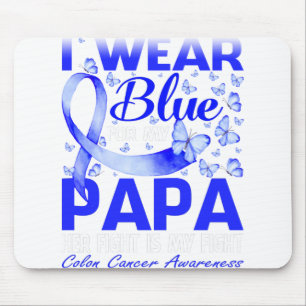 Ich trage Blau für mein Papa-Colon-Krebsbewusstsei Mousepad