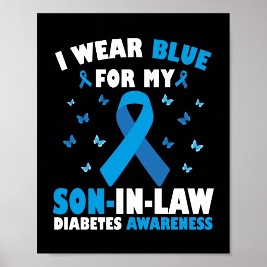 Ich trage Blau für mein Schwiegersohn-Diabetes-Bew Poster (Vorne)